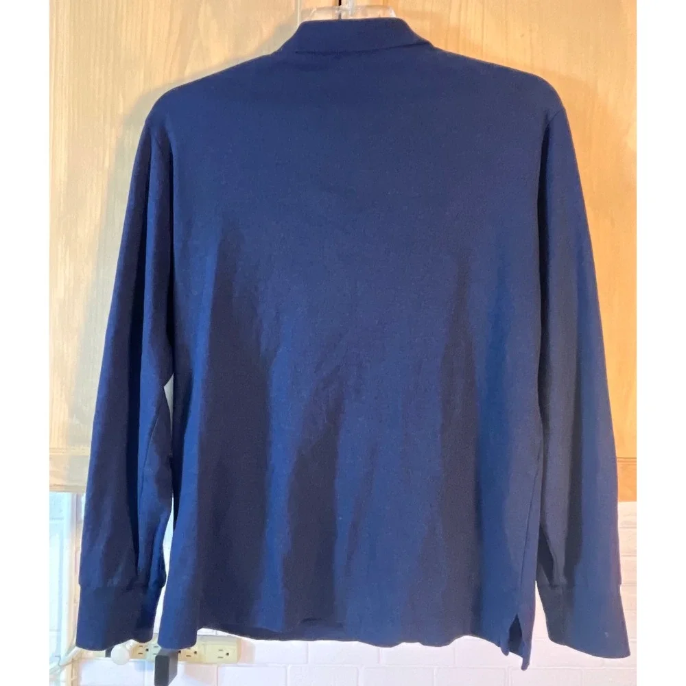 Polo Ralph Lauren Long Sleeve Polo Men M Navy Blue Classic Fit Pony Logo